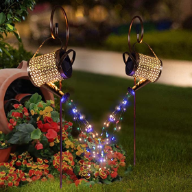 Solar Watering Can Light - Metal Hanging Garden Decor (Option: 2pcs)