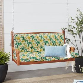 Outdoor Swing Cushions 63 Inch, Waterproof 4in Thick Porch Swing Cushion Replacement With Backrest And Ties, Comfortable 2-3 Seat Pation Swing Pad For (Option: Default)
