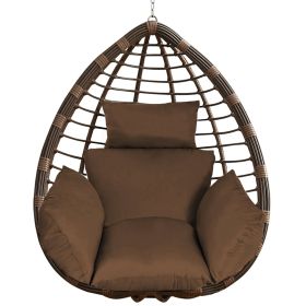 Replacement Cushion For Hanging Egg & Basket Chairs (Thick & Soft) (Color: coffee)