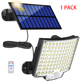 Solar LED Light With 16.5ft Cable | Waterproof Motion Sensor Security Light (Option: 1PCs)