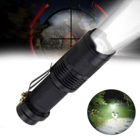 Mini Strong Light Flashlight Red White Green Blue Telescopic Zoom (Color: )