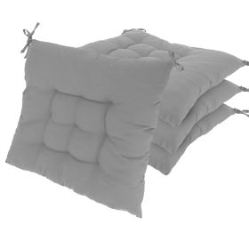 4-Pack Square Chair Cushions with Ties | 18x18-inch Soft Seat Pads (Option: Standard-Grey)