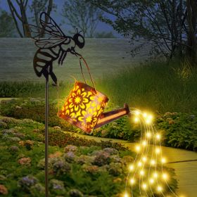 Solar Garden Lights: Waterproof Metal Flower Watering Can For Patio & Lawn (Option: 1PCs)