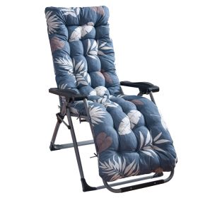 Thick Padded Chaise Cushion For Indoor/Outdoor Use - Recliner & Rocker Mat (Option: BlueGreyLeaf-Standard)