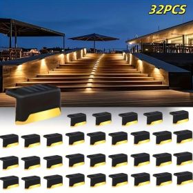 32/16 PCS Solar Deck Lights Outdoor, Solar Step Lights Waterproof Led Solar Lights For Outdoor Stairs, Step , Fence, Yard, Patio, And Pathway Family's (Option: Warmlight32PCS)