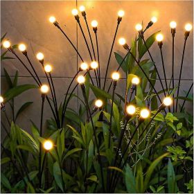 Solar Garden Lights;  2 Pack LED Solar Firefly Lights (Color: Warm, size: 10 head)