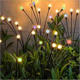 Solar Garden Lights;  2 Pack LED Solar Firefly Lights (Color: Multicolor, size: 10 head)