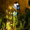 Solar Garden Butterfly Watering Can With Hanging Fairy String Lights