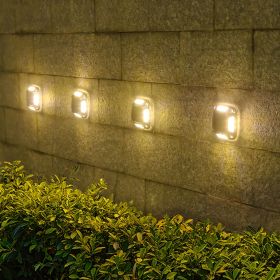 8 LED Solar Wall Light For Outdoor Courtyard Garden; Christmas Party Decoration; LED Lights (Color: Warm Light, quantity: 4)