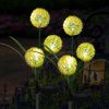 Set Of 2 Solar-Powered Dandelion Lights For Outdoor Yard Decoration