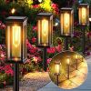 Set Of 4 Solar-Powered Pathway Lights For Outdoor Gardens