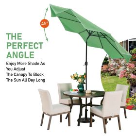 10FT Solar LED Outdoor Market Patio Umbrella With Easy Tilt Adjustment (Color: Green)