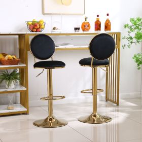 Bar Stools with Back and Footrest Counter Height Dining Chairs 2pcs/ctn (Color: as Pic)