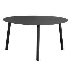 Outdoor Side Table Aluminum Unique Shape Weather Resistant Patio Coffee Table Bedside Table, Black (size: M)