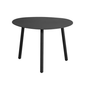 Outdoor Side Table Aluminum Unique Shape Weather Resistant Patio Coffee Table Bedside Table, Black (size: S)