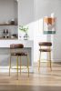 2-Pack Industrial Bar Stools - Modern Bar Height Chairs With Back & Footrest
