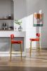2-Pack Industrial Bar Stools - Modern Bar Height Chairs With Back & Footrest