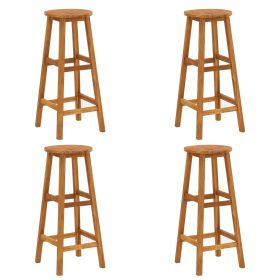 Bar Stools 4 pcs Solid Acacia Wood (Color: Brown)