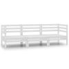 3 Piece Patio Lounge Set Solid Pinewood White