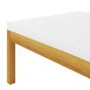 5 Piece Patio Lounge Set with Cushions Cream Solid Acacia Wood