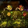 Solar Garden Butterfly Watering Can With Hanging Fairy String Lights