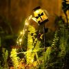 Solar Garden Butterfly Watering Can With Hanging Fairy String Lights