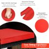 4 Pieces Patio Rattan Cushioned Furniture Set