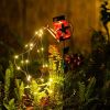 Solar Garden Butterfly Watering Can With Hanging Fairy String Lights