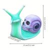 Halloween Resin Snail Skull Outdoor Garden Statue