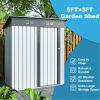 5 x 3 Ft Outdoor Metal Garden Storage Shed With Lockable Doors