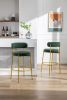 2-Pack Industrial Bar Stools - Modern Bar Height Chairs With Back & Footrest
