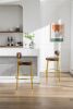 2-Pack Industrial Bar Stools - Modern Bar Height Chairs With Back & Footrest