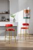 2-Pack Industrial Bar Stools - Modern Bar Height Chairs With Back & Footrest