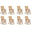 Folding Patio Chairs with Cushions 8 pcs Solid Acacia Wood