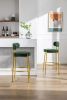 2-Pack Industrial Bar Stools - Modern Bar Height Chairs With Back & Footrest