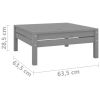 3 Piece Patio Lounge Set Solid Pinewood Gray