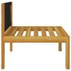 5 Piece Patio Lounge Set with Cushions Cream Solid Acacia Wood