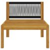 6 Piece Patio Lounge Set with Cushions Cream Solid Acacia Wood