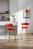 2-Pack Industrial Bar Stools - Modern Bar Height Chairs With Back & Footrest