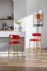 2-Pack Industrial Bar Stools - Modern Bar Height Chairs With Back & Footrest