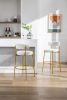 2-Pack Industrial Bar Stools - Modern Bar Height Chairs With Back & Footrest