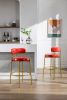 2-Pack Industrial Bar Stools - Modern Bar Height Chairs With Back & Footrest
