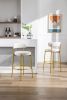 2-Pack Industrial Bar Stools - Modern Bar Height Chairs With Back & Footrest
