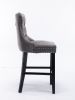 Contemporary Velvet Barstools - A&A Furniture (Tufted, Wood Legs, Chrome)