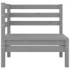 3 Piece Patio Lounge Set Solid Pinewood Gray
