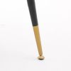 Set of 2 Velvet Upholstered Bar Stools With Gold Tipped Black Metal Legs