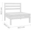 3 Piece Patio Lounge Set Solid Pinewood White