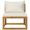 2 Piece Acacia Wood Garden Sofa Set With Cushions