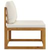 2 Piece Acacia Wood Garden Sofa Set With Cushions