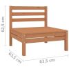 3 Piece Patio Lounge Set Solid Pinewood Honey Brown